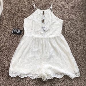 Express White Lace Romper